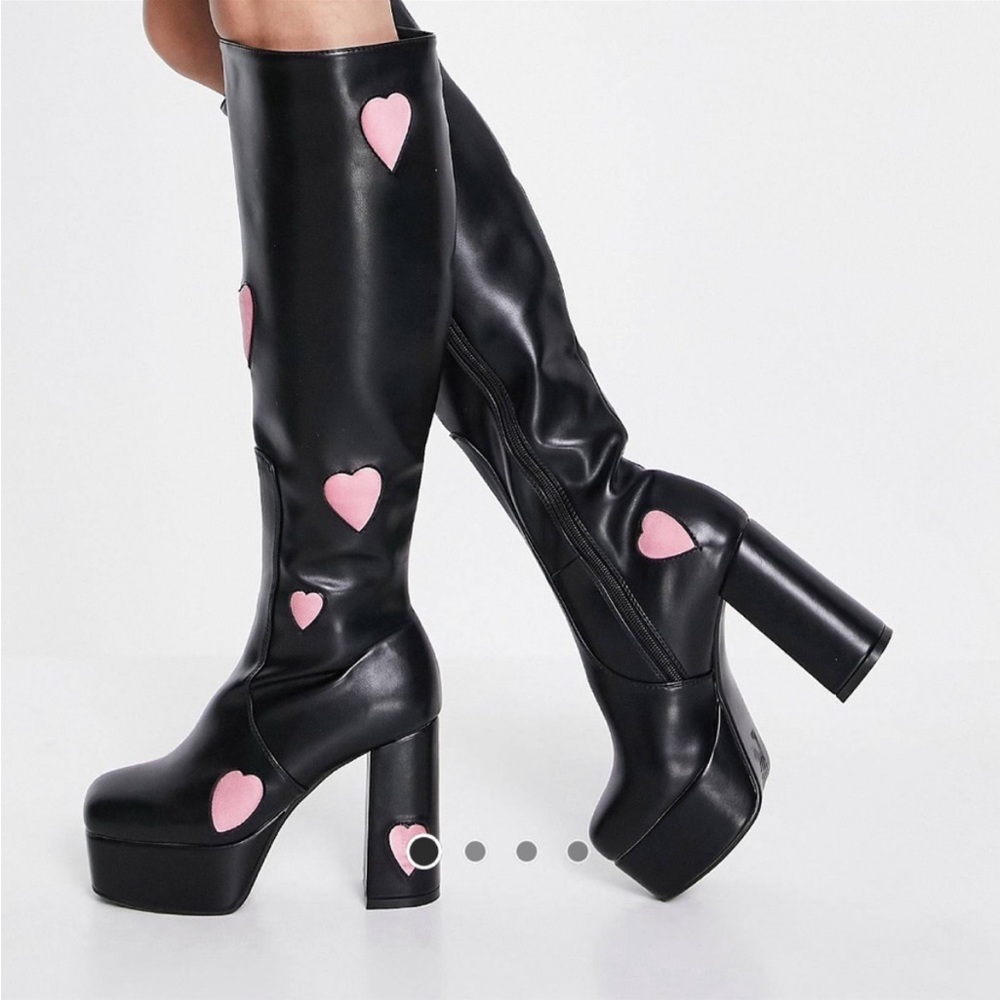 Lamoda pink heart boots